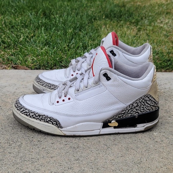 Nike Air Jordan Retro 3 Cement Grey Shoes - Picture 2 of 10